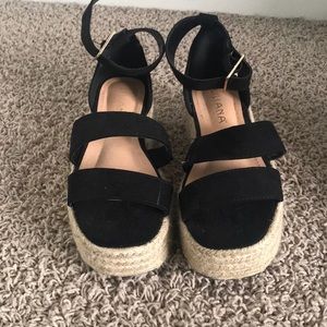 Forever21 black platform espadrille sandals